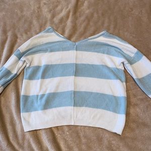 blue and white sweater